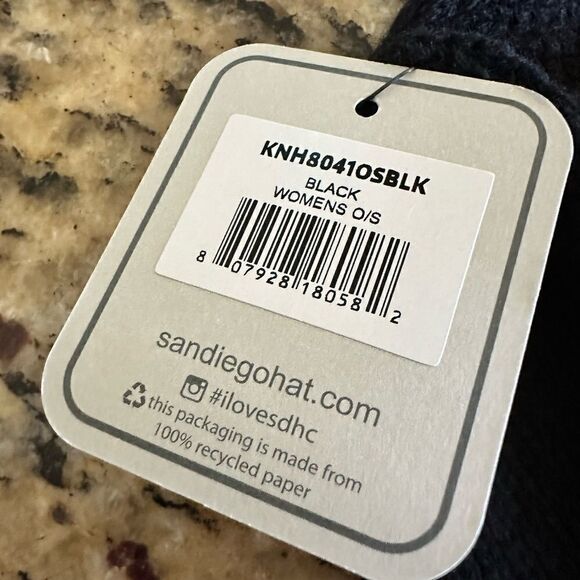 NWT - San Diego Hat Co - Black Women’s Beanie - Hat Clips to secure hat - Picture 6 of 12